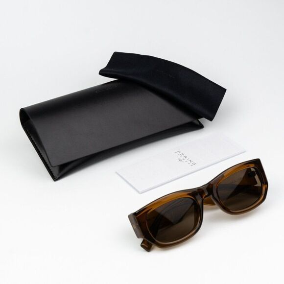 NEW Saint Laurent SL713 003 Transparent Brown Rectangle Unisex Sunglasses